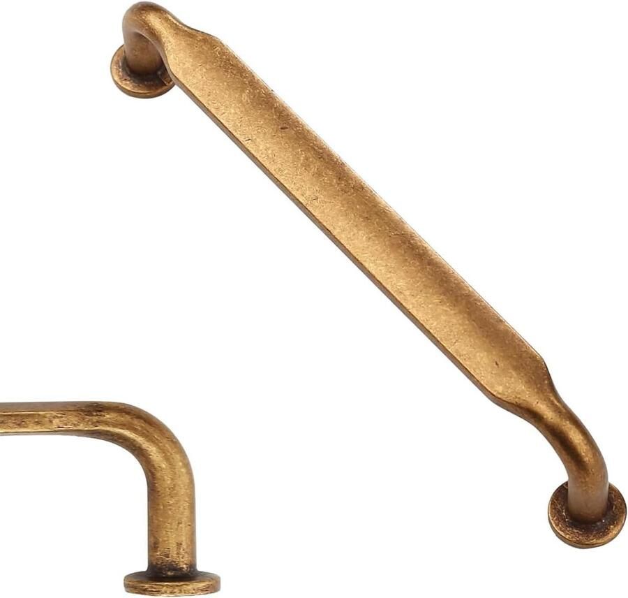 Allecto plus 10 meubelgrepen antiek messing 160mm gatafstand voor keukenkasten en kledingkasten