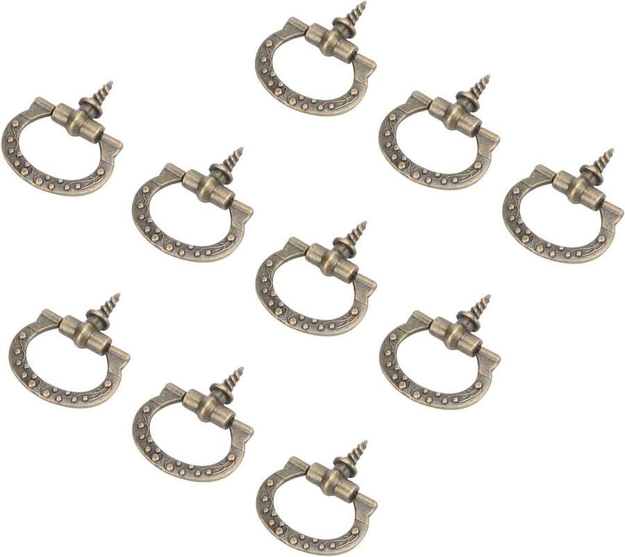 Allecto plus 10 stuks Lade Knoppen Handvat Trekt Meubelkast Dressoir Brons Vintage Design Decoratief 27 x 24mm Single Hole