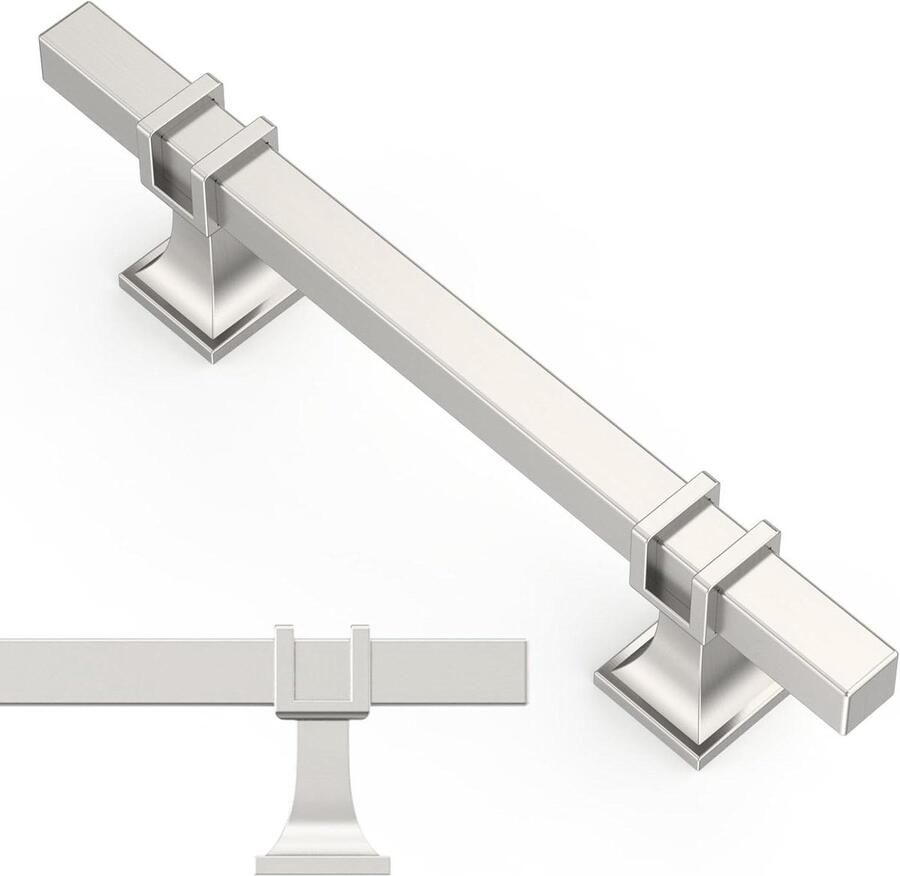 Allecto plus 10 stuks meubelgrepen geborsteld nikkel kastgrepen keuken kledingkast