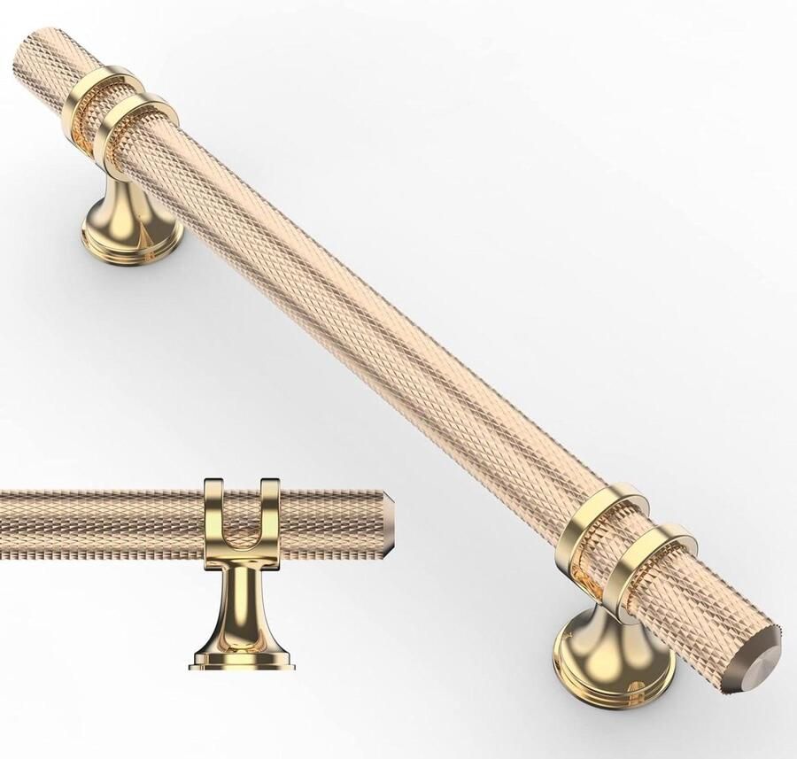 Allecto plus 10 stuks Meubelgrepen Goudkleurig 128 mm Gatafstand Voor Keukenkasten en Laden