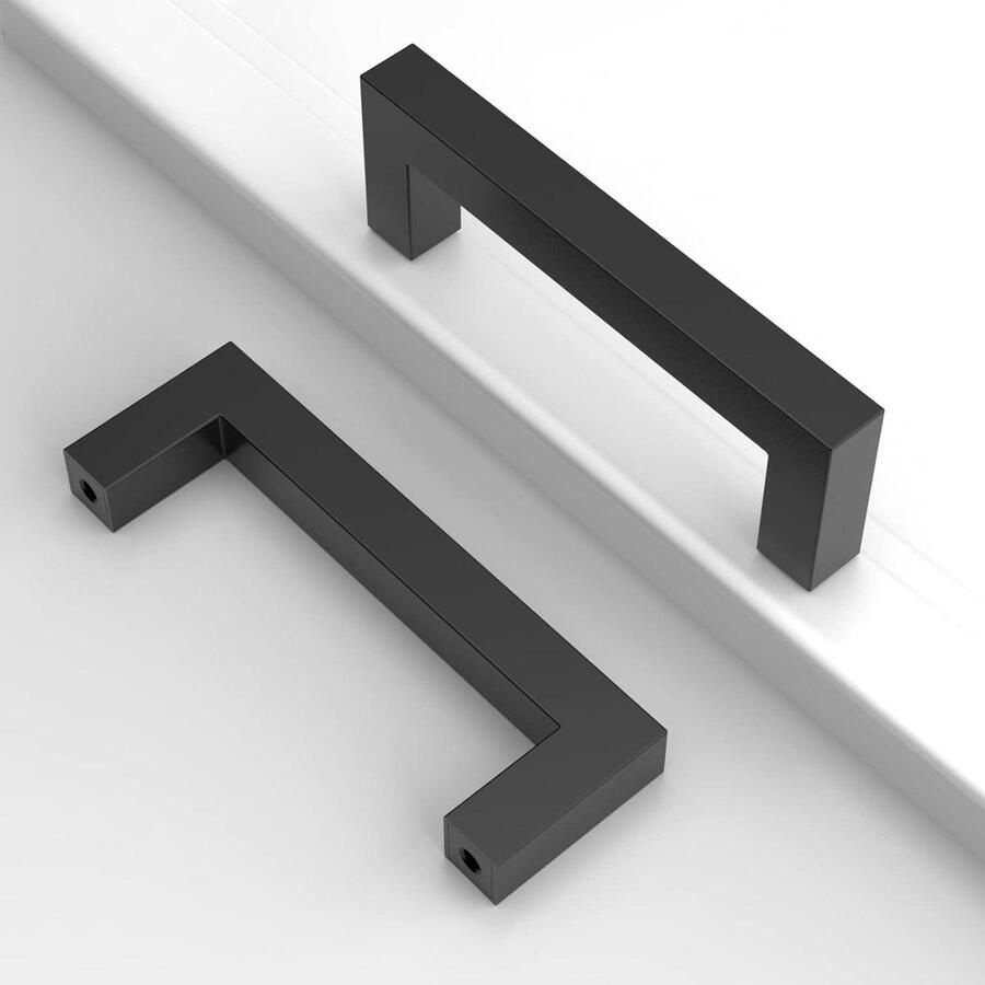 Allecto Plus 10 Stuks Meubelgrepen Roestvrij Staal Zwart Kastgrepen Keukengrepen Gatafstand 96 mm Ladegrepen Handgrepen Keukenkasten Kledingkast