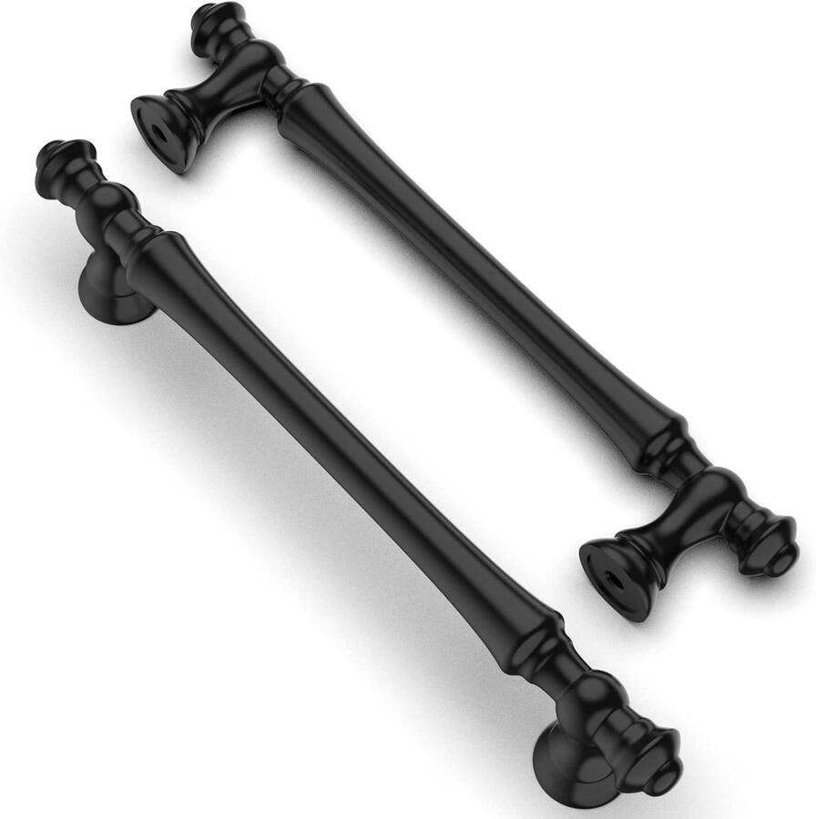 Allecto plus 10 Stuks Moderne Mat Zwarte Deurgrepen 128 mm Zinklegering Keuken Kantoor Lade Kast