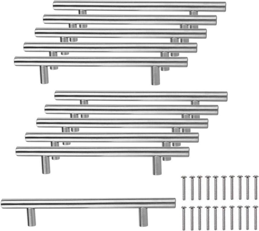 Allecto plus 10 stuks RVS handgrepen voor kasten en lades Boorgatafstand 128mm