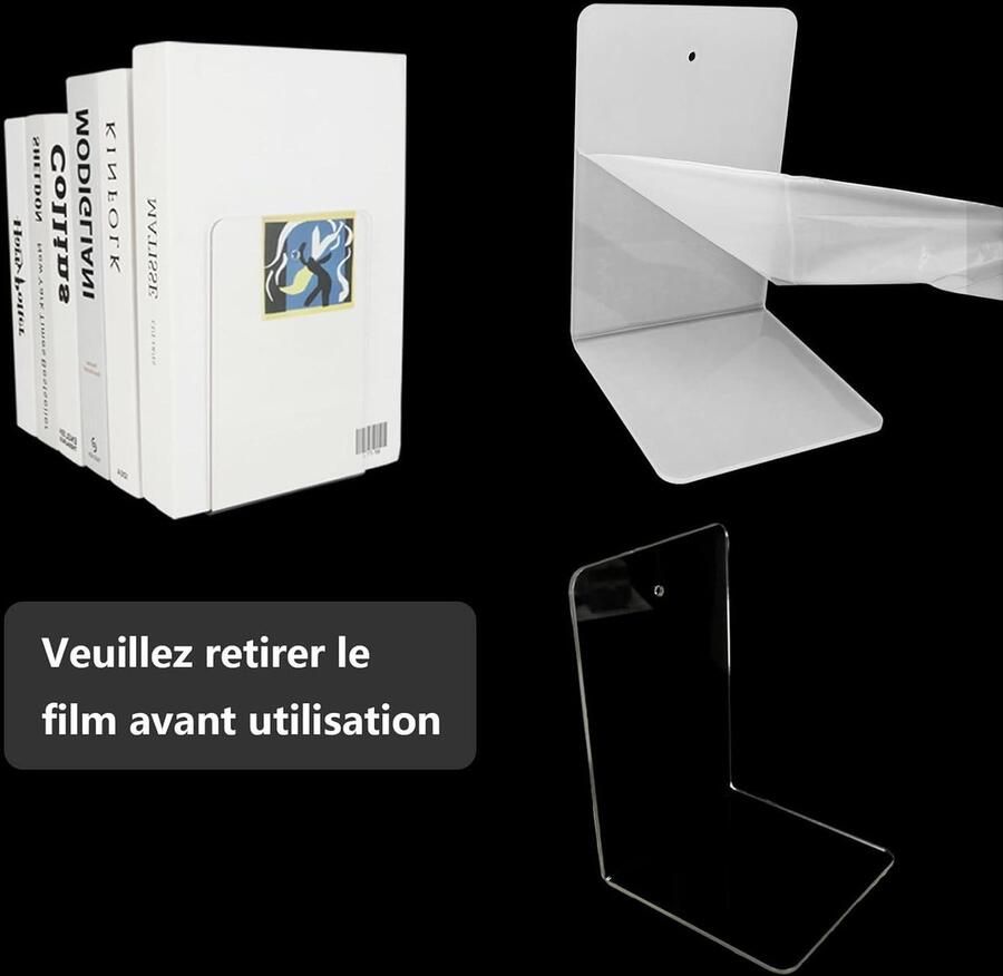 Allecto plus 10 stuks transparante zware acryl boekensteunen voor bibliotheek school kantoor thuis kinderen boekhandel robuust