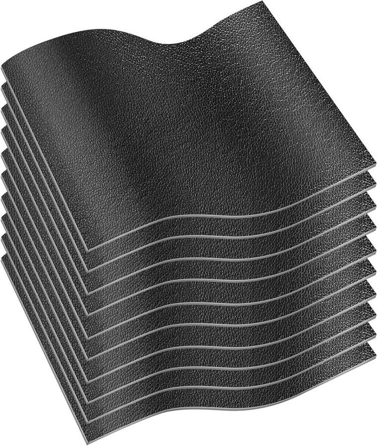Allecto Plus 10 stuks zelfklevende kunstleren patches 20 x 30 cm zwart Lederen reparatieset voor meubels bank en tassen Lederen renovatie Handige patches