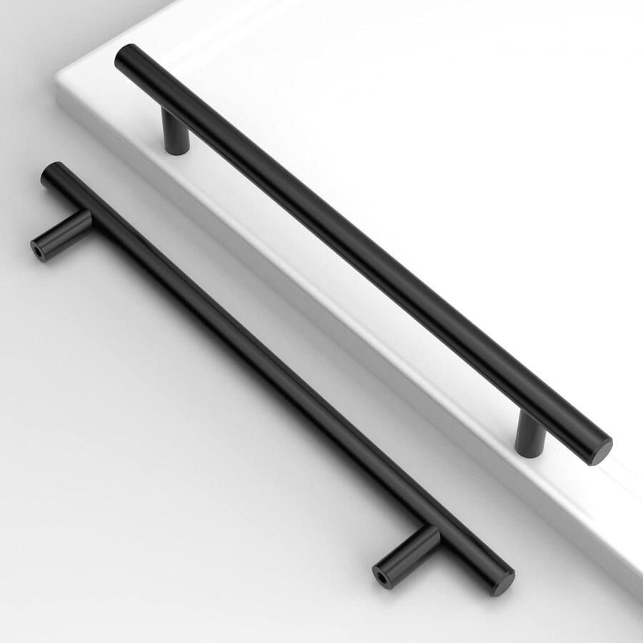 Inovra Plus 10 stuks meubelgrepen roestvrij staal zwart keukengrepen kasten 224 mm afstand schuifladen handgrepen zinklegering ladegrepen keukenkasten kledingkasten