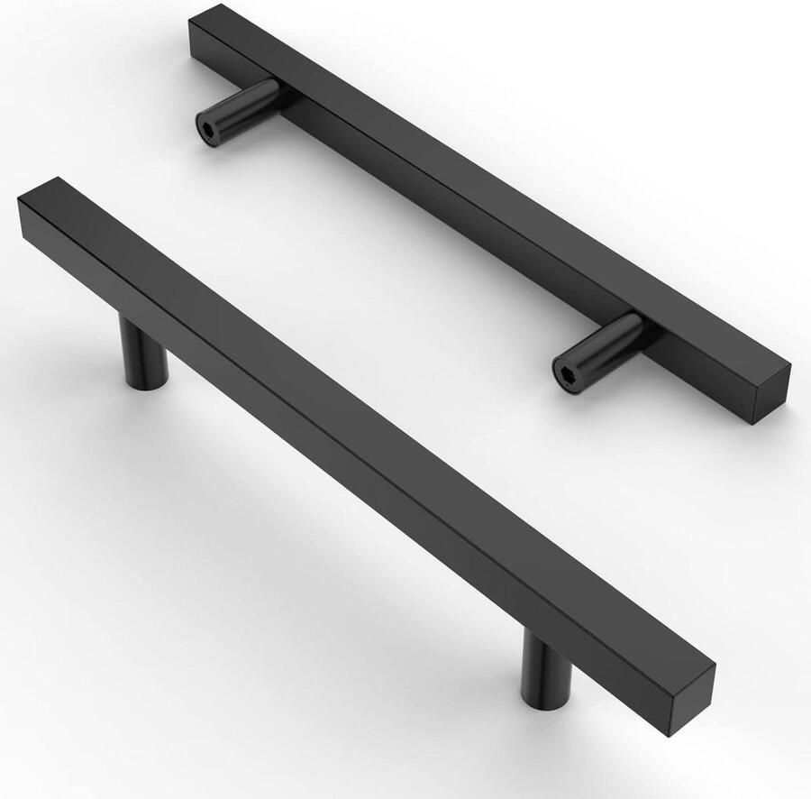 Allecto plus 10 zwart roestvrijstalen meubelgrepen kastgrepen keukengrepen 128 mm gatafstand ladegrepen keukenkasten kledingkast