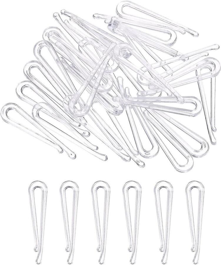 Allecto plus 100 stuks 4 cm U-vormige krokodillenclip voor kleding Ideaal voor sokken broeken & stropdassen