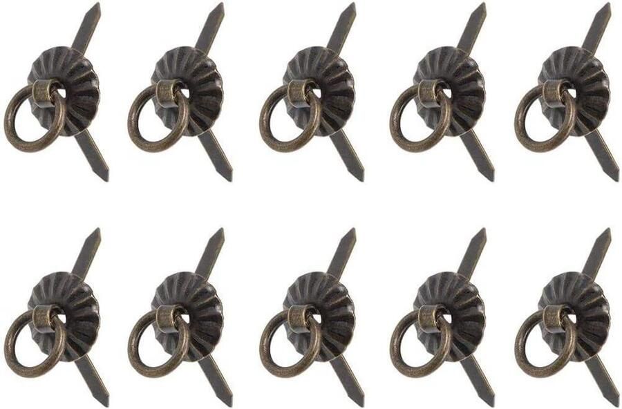 Allecto plus 100 Stuks IJzeren Retro Houten Doos Handvatten Ladeknoppen Meubeldecoratie Groen Brons 19mm