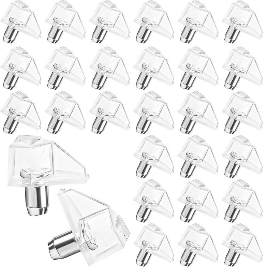 Allecto Plus 100 stuks transparante plankhouders 5 mm voor kasten schoenenkasten rekken