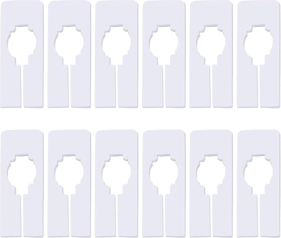 Inovra Plus Set van 12 Garderobe Partities Kledinghangers Witte Opberg Partities voor Kledingkasten Beschrijfbaar Organisatie Accessoires