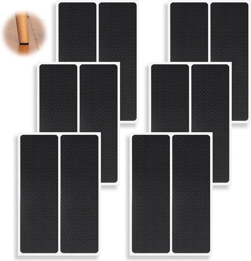 Allecto Plus 12 stuks anti-slip meubelkussens voor houten vloeren tegen wegglijden geschikt voor ligstoelen banken en stoelen 14 x 4 cm