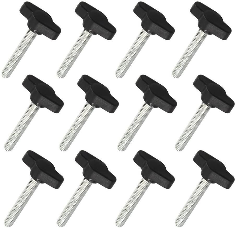 Allecto plus 12 Stuks M6x60 Klemmen Handvat Schroef Knoppen T-vormige Knoppen Aanscherping Boutiren