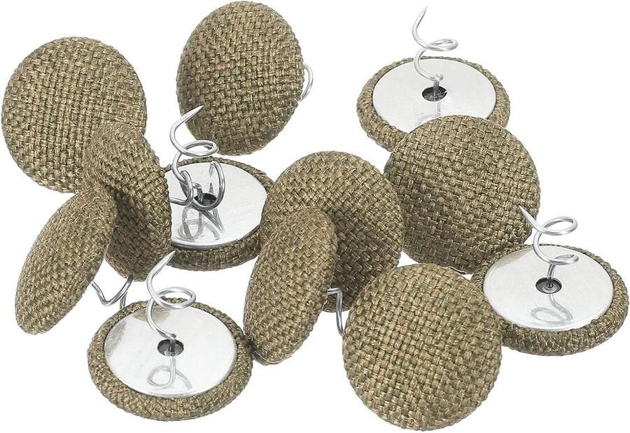 Allecto plus 12 stuks Twist Pin bekledingsstiften 20 mm bruin voor plaid bedrok stoel caddies meubelhoes