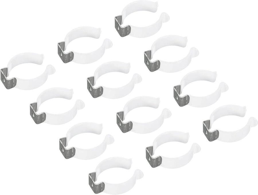 Allecto plus 12 stuks U Clips Houder Beugel voor LED Lampen Roestvrij Staal TL Buis Houder Wit Voorkom Doorzakken met Lente Houder Tool