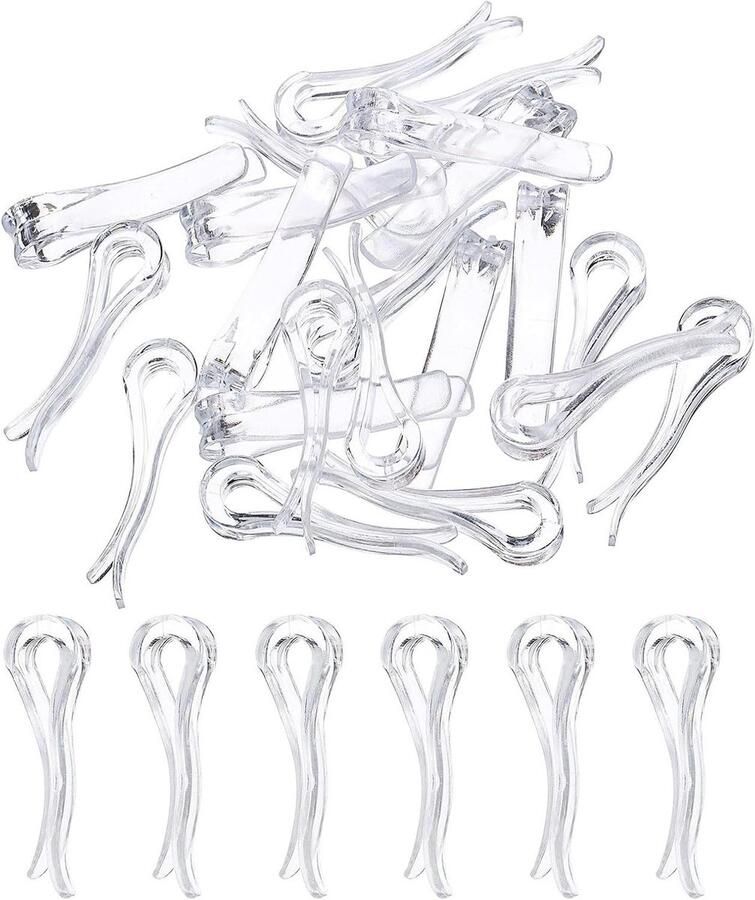 Allecto plus Set van 150 stuks U-vormige krokodillenclips voor kleding Voor sokken broeken stropdassen overhemden Transparant Handige hemdclips met een lengte van 3 8 cm