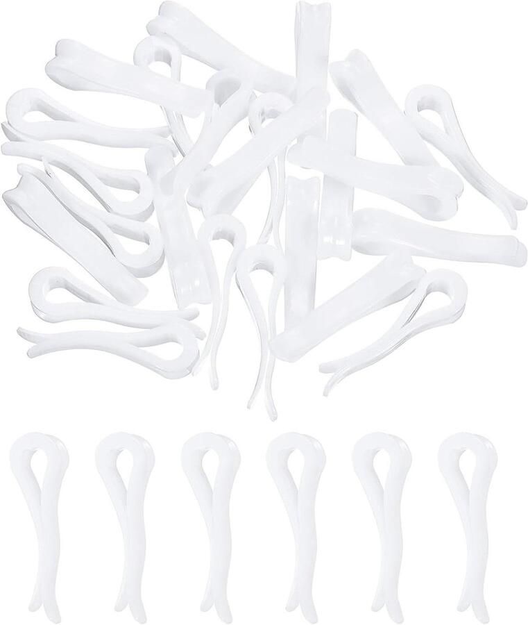 Allecto plus 150 stuks U-vormige krokodillenclip voor kleding wit met 3 8 cm Sokken broeken stropdassen