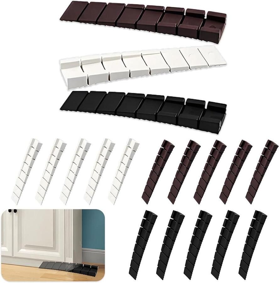 Allecto Plus 18 stuks kunststof meubelwiggen met breekpunten voor stoelen tafel- en stoelpoten