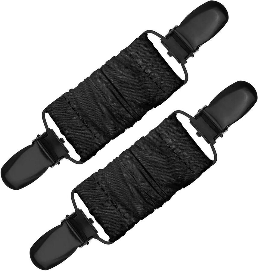 Allecto Plus 2 Delige Tailleclip Set voor Kleding Zwart Polyester Kleding Accessoires met Tailleclip voor Kleding Broeken en Meer Set van 2 Clips