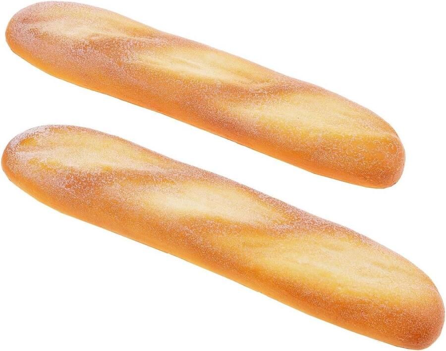 Allecto Plus 2 stuks Kunstmatige Baguette Decoratiebrood Frans Brood Model Levensecht PU Lang Brood Voedsel Display Realistisch Banketbakkersornament Thuis Kast
