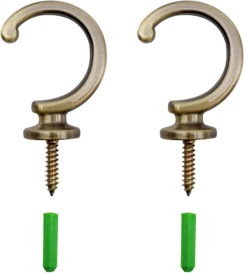 Allecto Plus 2 stuks metalen haken voor gordijnen met uitbreidingsbuis Praktische gordijnhaken voor raamdecoratie Ideaal voor douchegordijnen en kasten
