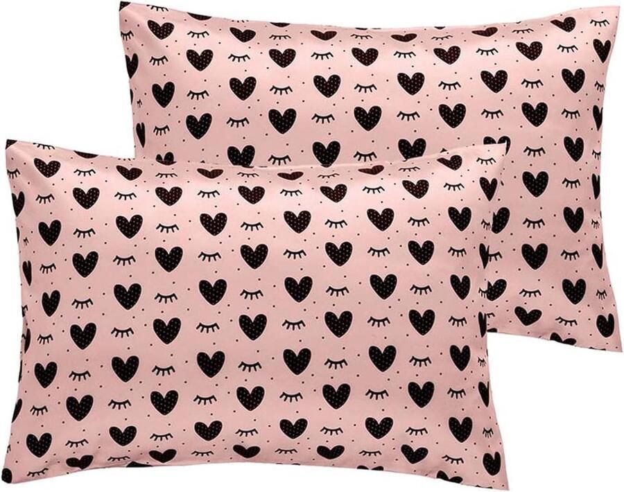 Allecto Plus 2 stuks Peuter Kussenslopen Zijde Satijnen Kussenslopen 49 x 36 cm Wieg Bed Envelop Kussensloop Zachte Reizen Kussenslopen Kinderen Roze Machinewasbaar Jongens Meisjes