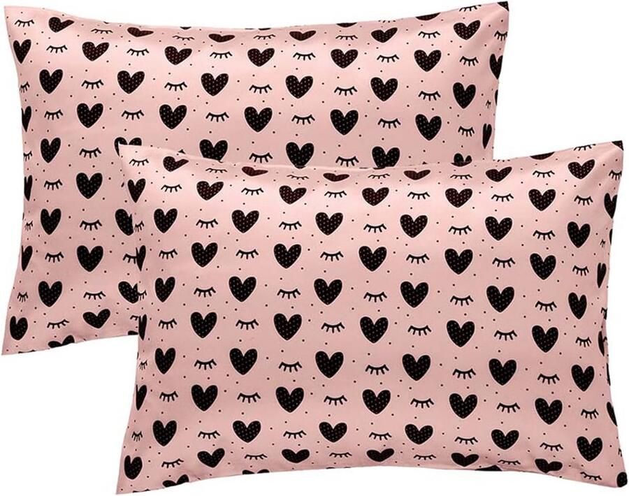 Allecto Plus 2 stuks Peuter Kussenslopen Zijde Satijnen Kussenslopen 49 x 36 cm Wieg Bed Envelop Kussensloop Zachte Reizen Kussenslopen Kinderen Roze Machinewasbaar Jongens Meisjes