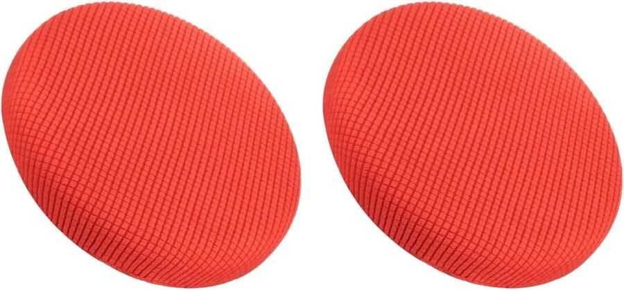 Allecto plus 2 stuks ronde barkrukhoes diameter 30-35 cm oranje stoelkussen kruk bekleding