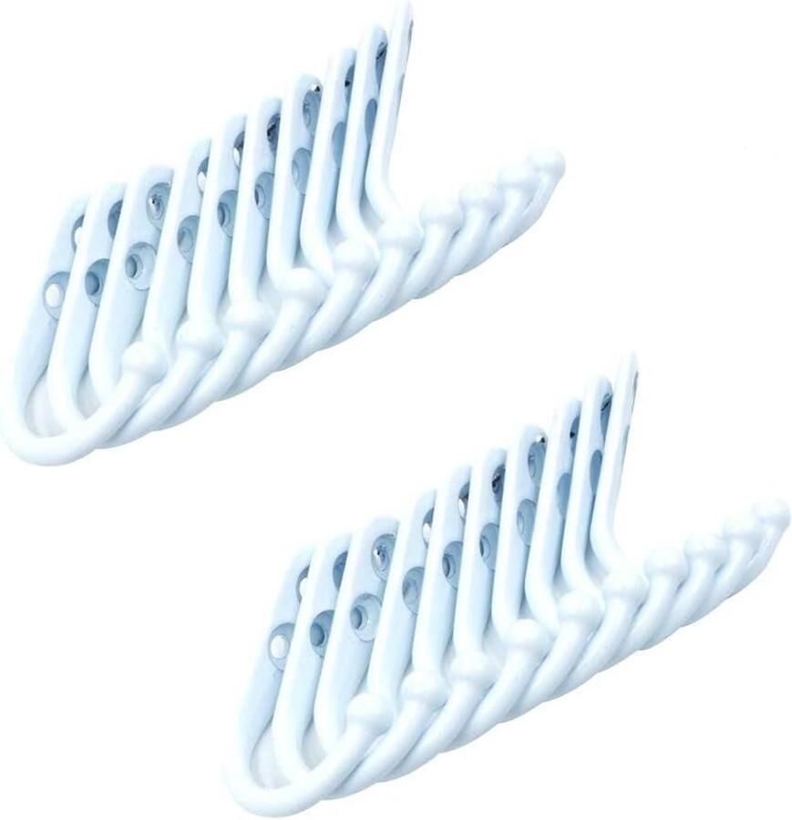 Allecto plus 20 grote kapstokhaken voor muurmontage met schroeven Ideaal voor slaapkamer badkamer en keuken Wit