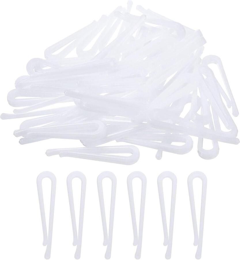 Allecto plus 200 stuks krokodillenklemmen wit 4 6 cm kleding accessoires voor inklapbare stropdassen broeken en sokken