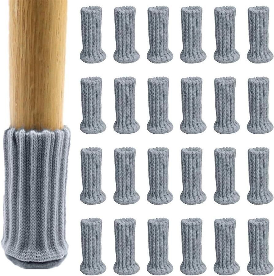 Allecto Plus 24 stuks sokken voor stoelpoten Antislip voetbescherming Voorkomt krassen en geluiden Geschikt voor diameters van 25 tot 55 cm