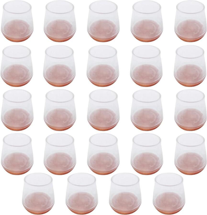 Allecto plus 24 stuks Transparante Siliconen Stoelsokken voor Tafelpoten Stoel Eettafel Salontafel Bescherming tegen Krassen