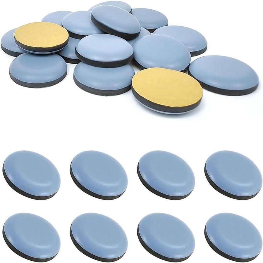 Allecto Plus 24 stuks zelfklevende meubelglijders professionele PTFE Teflon Ø 20 mm (rond) meubel verplaatsing zware meubels Set van 24 stuks