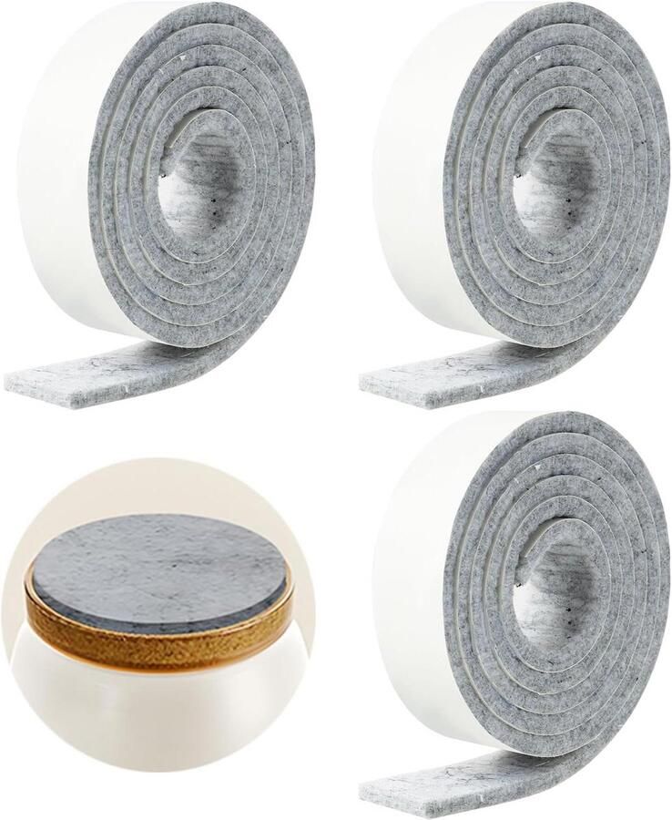 Inovra Plus Zelfklevende viltglijders voor meubels 100 cm 3 stuks Tafelvoetbescherming Stoel & bank Rollen met zelfklevende viltglijders