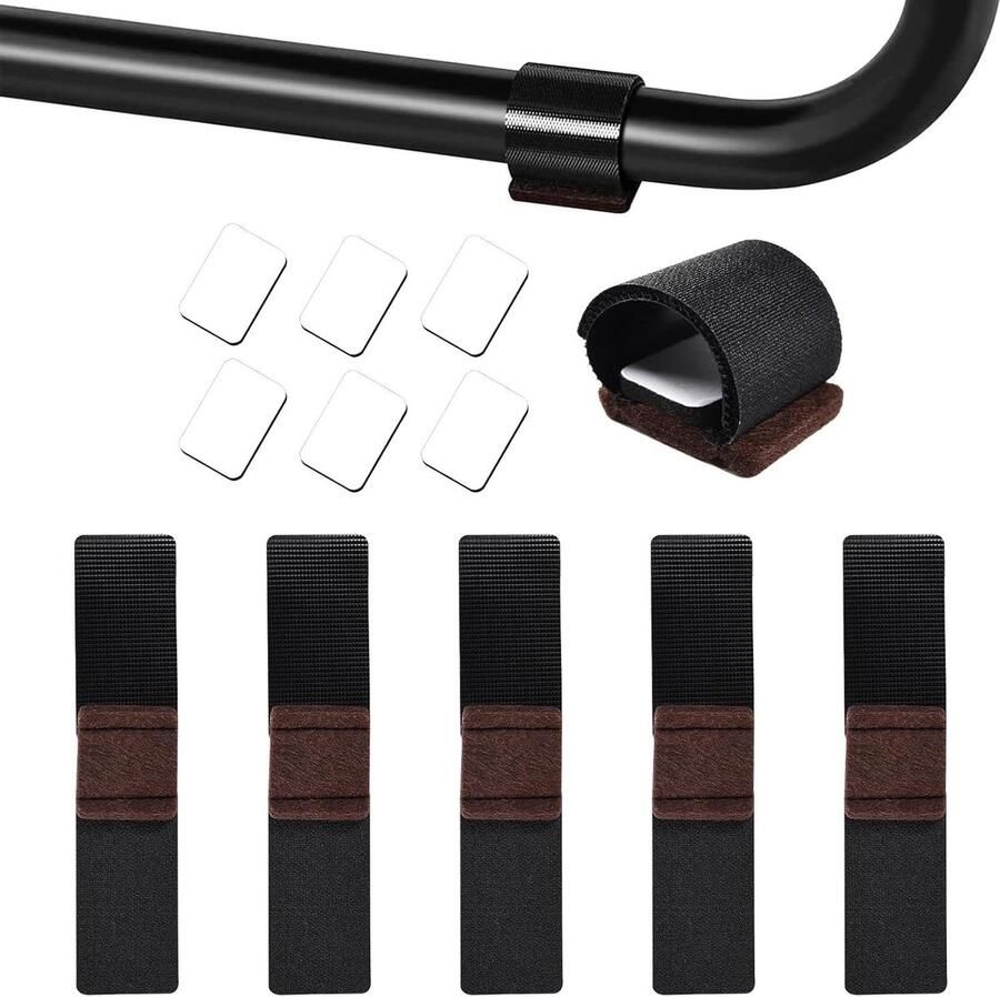 Allecto Plus Set van 24 Vloerbeschermers Voor Stoelen Met Klittenbandsluiting Viltglijders & zelfklevende parketbeschermers Geschikt voor Sledestoelen & Meubels Vilt Pads voor Schommelstoel Antislip Functie inklusief