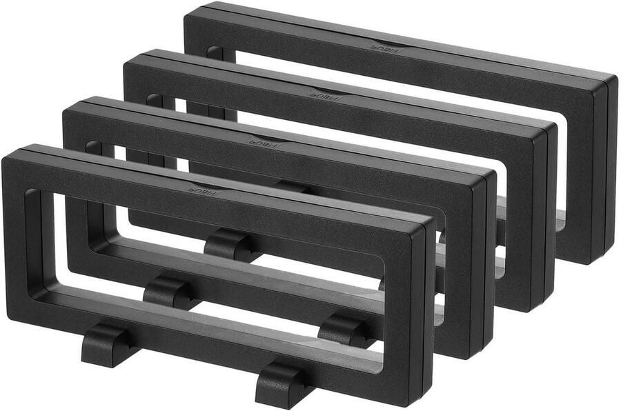 Allecto plus 3D Floating Display Case voor Sieraden Opbergdoos Set van 4 Zwart Vitrinekast 7 1 x 2 8 x 0 8 inch