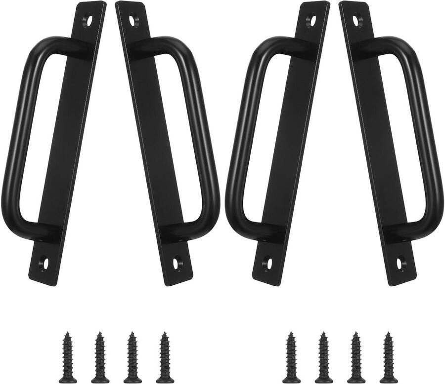 Allecto plus 4-delige handgrepen van legering voor deurkasten keuken meubels en tuin zwart