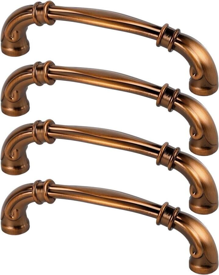 Allecto Plus 4-delige set antieke kledingkastgrepen van zinklegering Vintage keukendeurgrepen Meubelbeslag voor kledingkast lade en commode - Foto 2