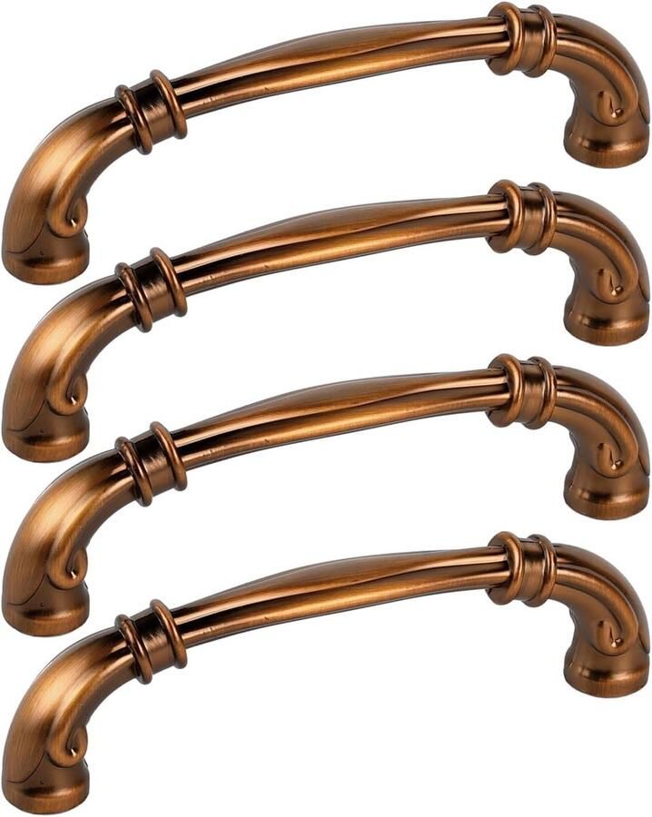 Allecto Plus 4-delige set antieke kledingkastgrepen van zinklegering Vintage keukendeurgrepen Meubelbeslag voor kledingkast lade en commode