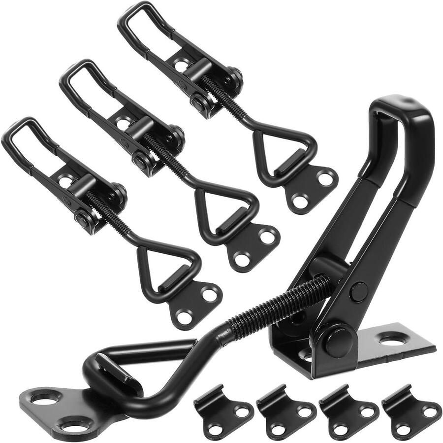 Allecto Plus 4-pack Toggle Klemmen 100 kg 220 Lbs Verstelbare 4001 Pull Klink Roestvrij Stalen Sluitingen voor Kast Deur Tool Dozen