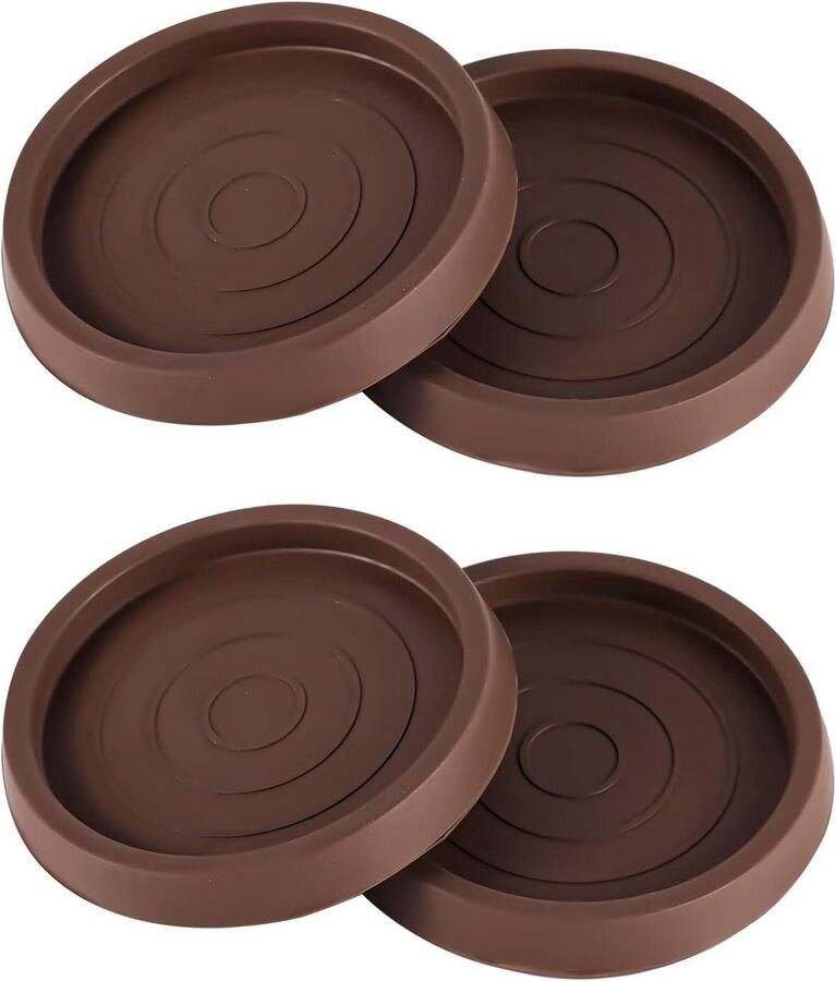 Allecto Plus 4 stuks Antislip Meubelpads voor Hardhouten Vloeren Beschermers voor Meubelpoten Meubelwieltjes Geschikt voor Tapijt en Houten Vloer Bruin 64cm