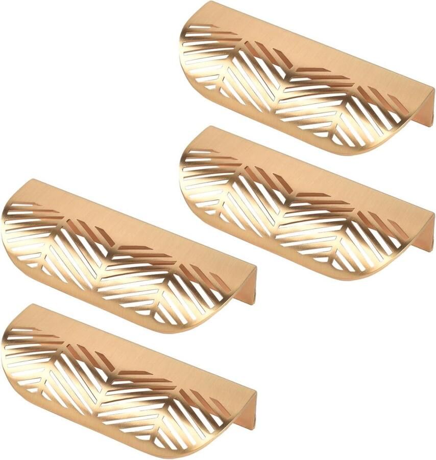 Allecto Plus 4 stuks Deur Pull Handvat 117mm*44mm Bladvormige Keukenkast Ladekast Handgrepen Knoppen Hardware Decoratieve Meubelknoppen
