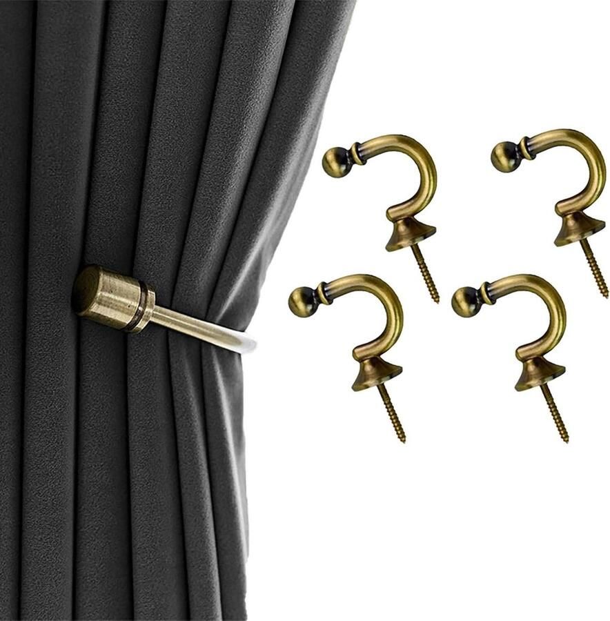 Allecto Plus 4 stuks Europese antieke zinklegering haken voor garderobe en kast- in de stijl van Jingmao met eenvoudige bronzen details