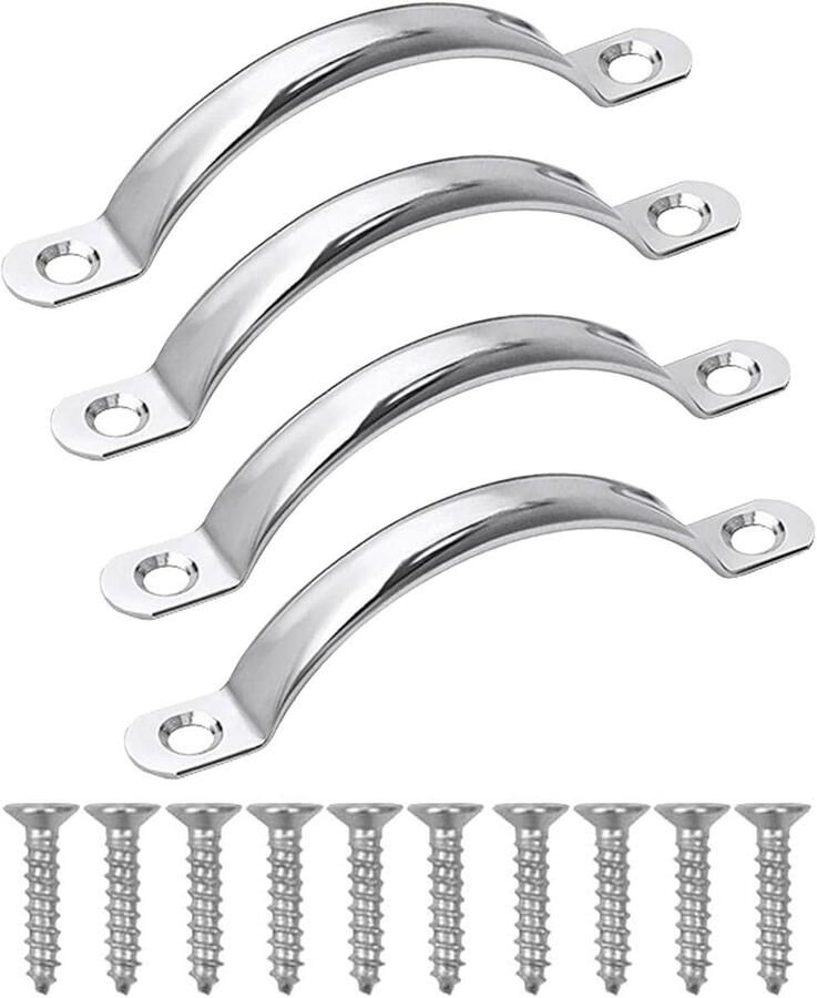 Allecto Plus 4 stuks kastdeurknop meubelknop voor keukenkasten en laden met schroeven