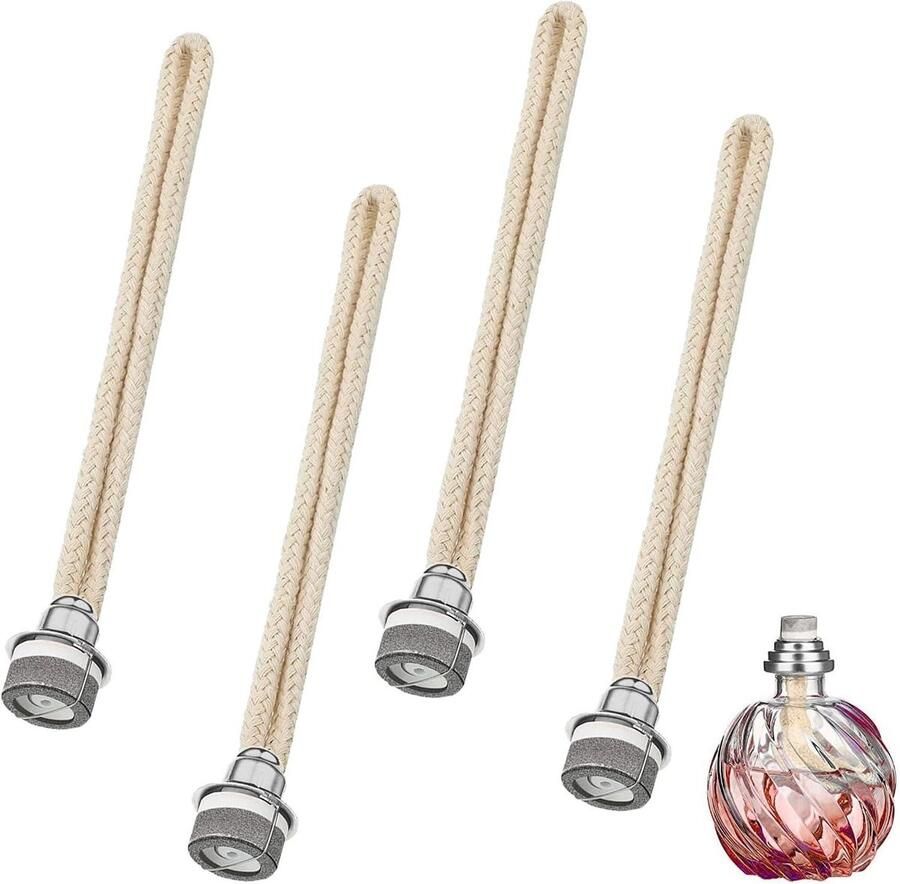 Allecto Plus 4 stuks katalytische lampen voor geuroliën aromatherapie lont 17 cm luchtregeling voor thuis