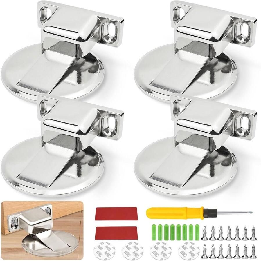 Allecto plus 4 stuks magnetische deurstoppers voor kantoren en slaapkamers