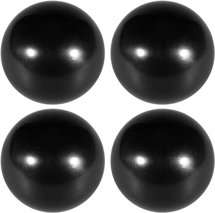 Allecto plus 4 stuks Thermoset Kogelknop M8 Binnendraad Winkelwagen Handvat 30mm Diameter Zwart Gladde Rand