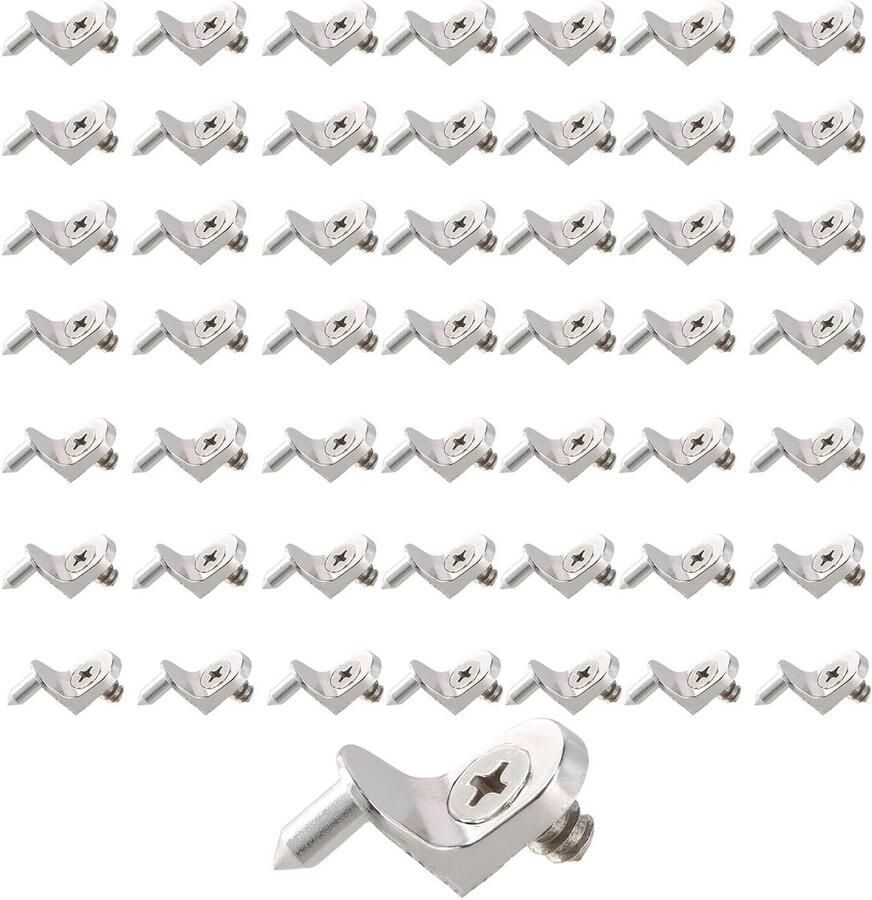 Allecto Plus 40 delige planksteunpennen L-vormig metaal keukenkast garderobesteunen boekenkasten kasten planken