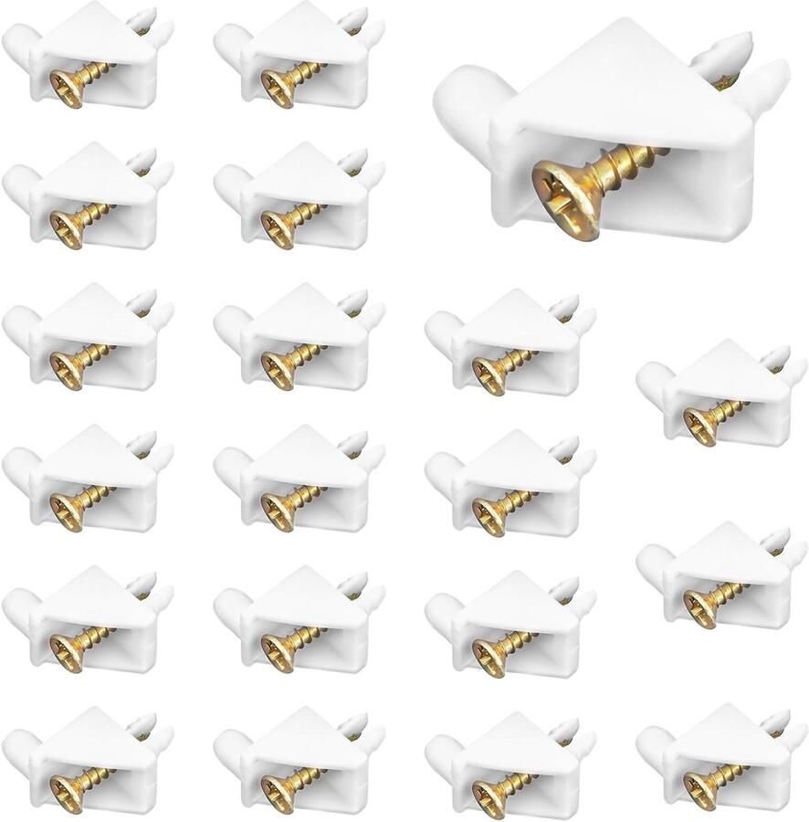 Allecto Plus 40 stuks 5 mm plankdragers hoekijzeren kunststof voor kledingkast Wit IKEA PAX BILLY Inclusief bevestigingsmateriaal