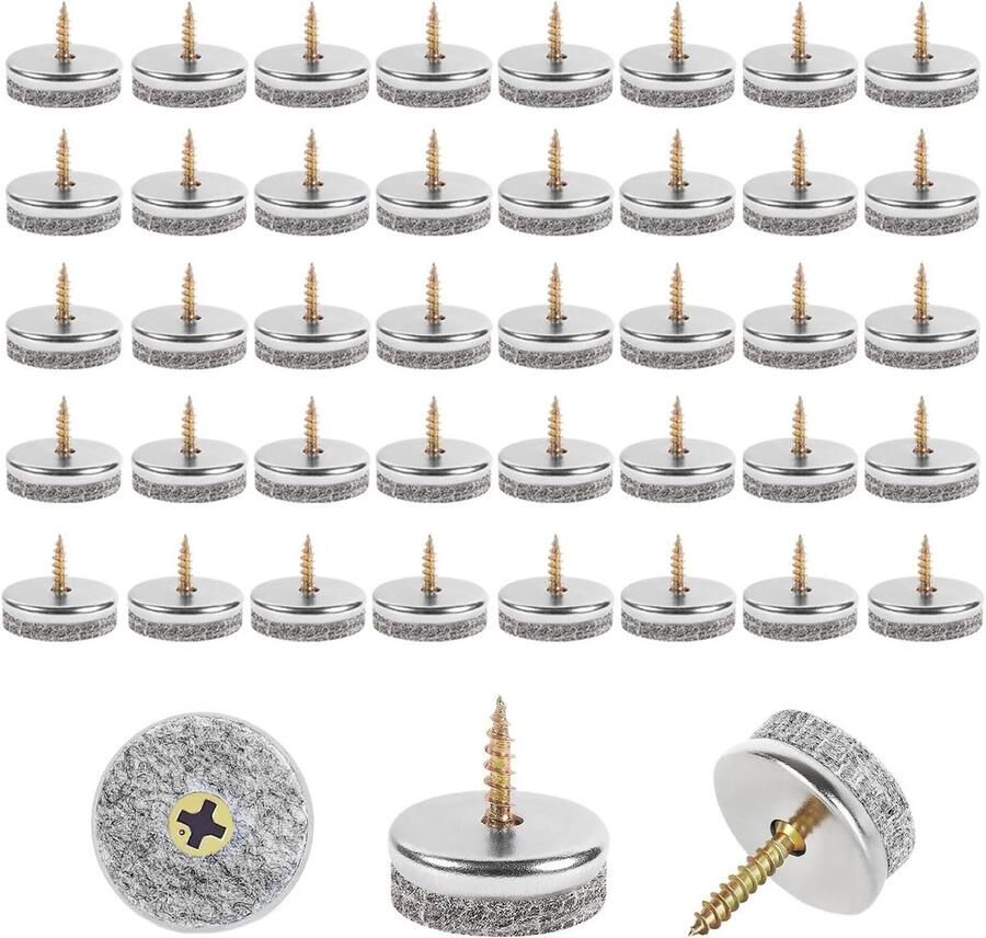 Allecto Plus 40 stuks viltglijders 20 mm met schroeven voor meubels